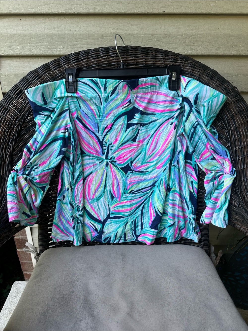 Lilly Pulitzer Weslee Top High Tide Navy Dancing Lady XL
